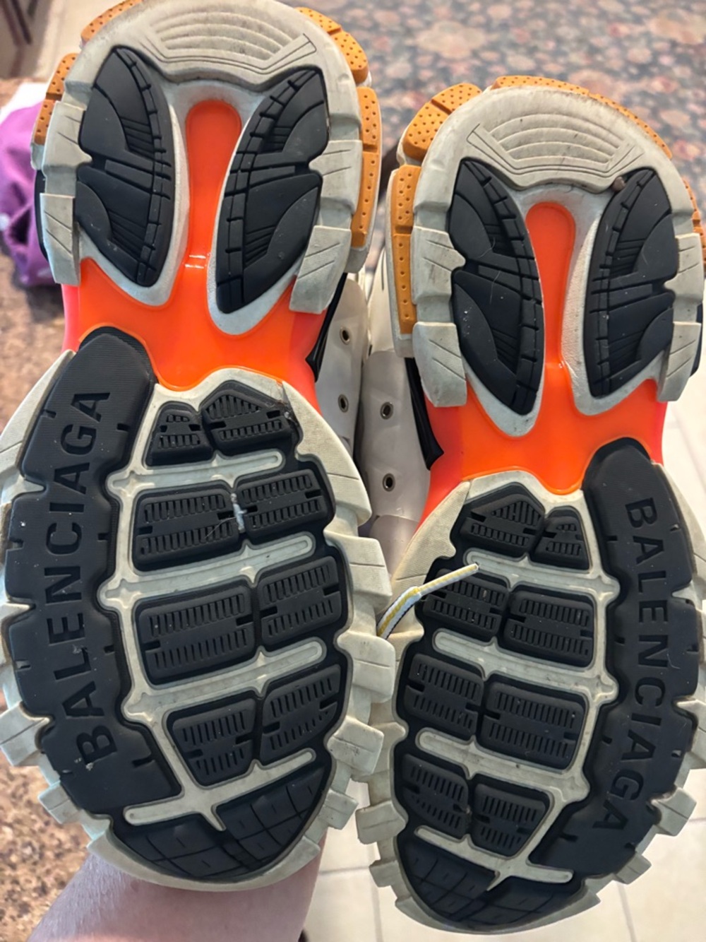 Balenciaga Track Style Sneakers in Light Blue & Orange - Picture 3 of 3